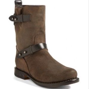 rag & bone waxed calfskin moto boots size 6 (36)